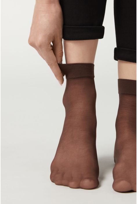 Socquettes Voile 20 Deniers Marron