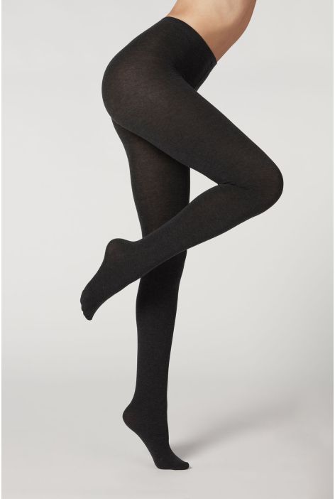 Collant Opaque Thermique Avec Cachemire Gris Foncé