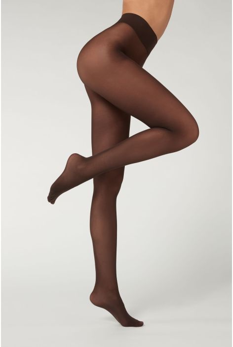 Microfibre Collant Opaque 30 Deniers Effet Toucher Doux Marron