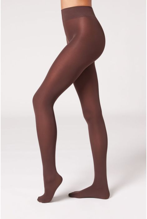Microfibre Collant Opaque 50 Deniers Effet Toucher Doux Marron