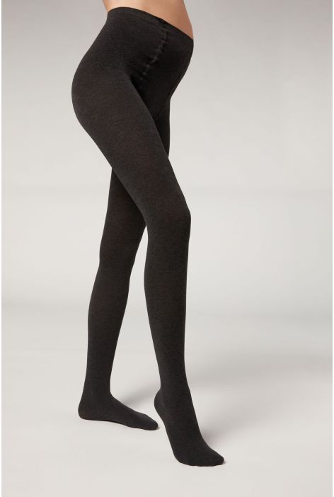 Collant Opaque De Maternité Avec Cachemire Gris Foncé