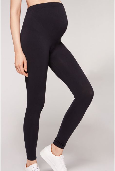 Legging Opaque 100 Deniers En Microfibre Maternité Noir