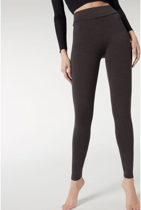 Legging En Coton Gris