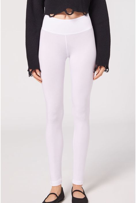 Legging En Coton Blanc