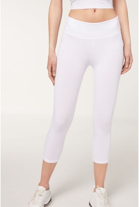 Legging Corsaire En Coton Blanc