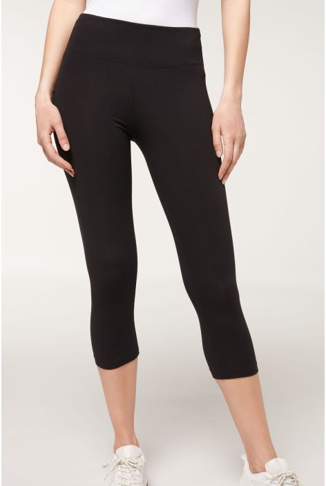 Legging Corsaire En Coton Noir