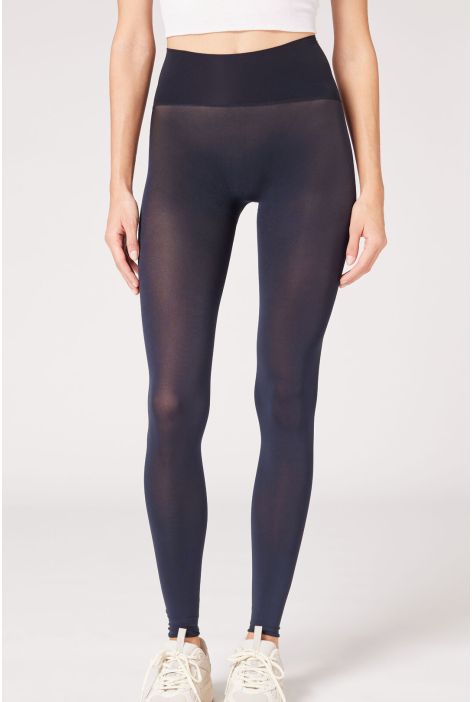 Legging Sans Couture 50 Deniers Bleu