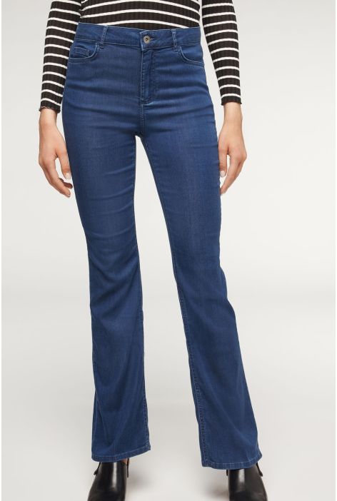 Jean Évasé En Denim Léger Bleu
