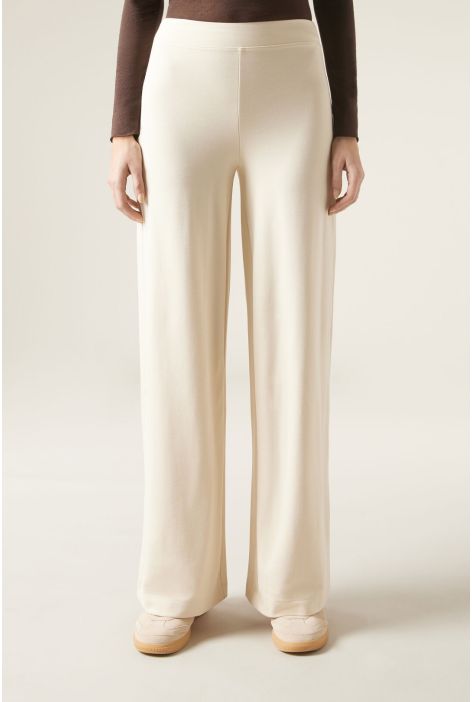 Legging Palazzo En Punto Milano Blanc (avorio)