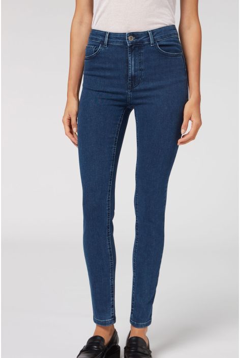 Jeans Push-up Skinny Taille Haute Soft Touch Bleu