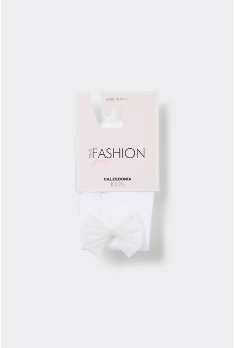 Collant À Nœud Pour Fille Blanc