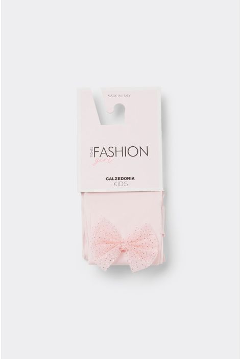 Collant À Nœud Pour Fille Rose