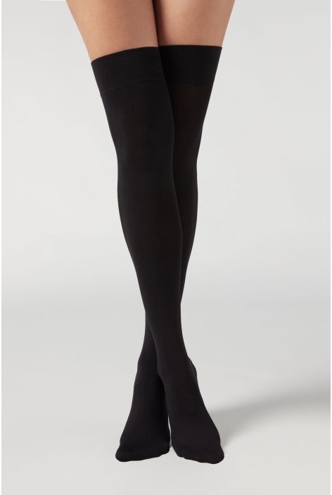 Bas Opaques En Microfibre Noir