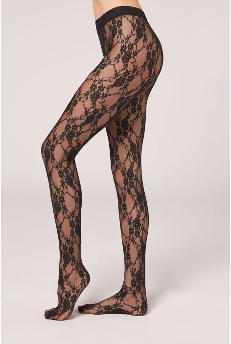 Collant En Dentelle Noir