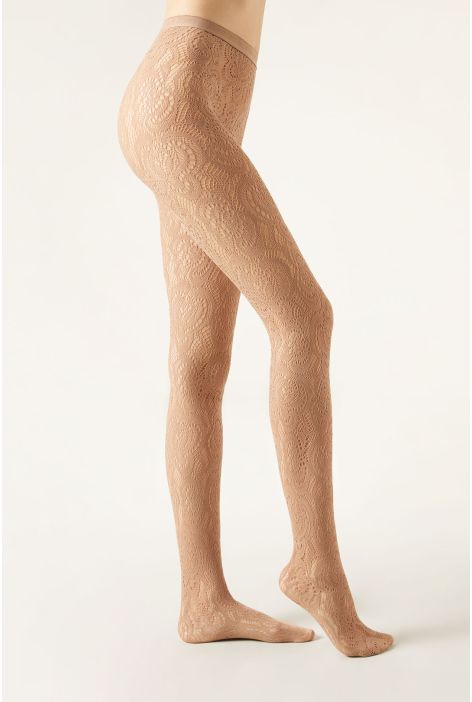 Collant Résille Effet Macramé Naturel