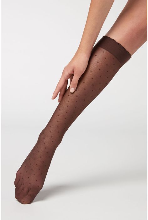 Chaussettes Longues À Motifs Marron