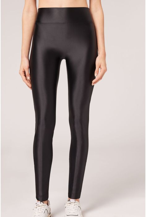 Legging Ultra Brillant Satiné Noir
