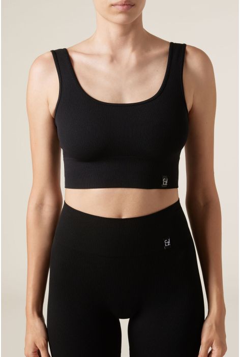 Brassière De Sport Sans Coutures Noir