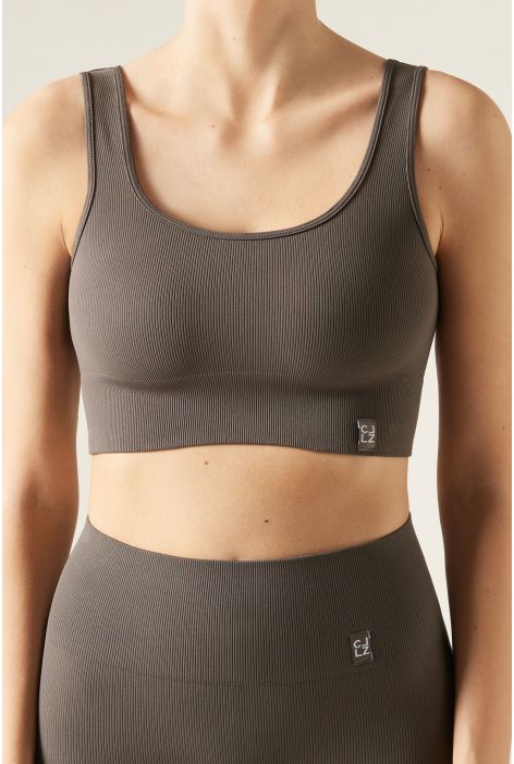 Brassière De Sport Sans Coutures Gris