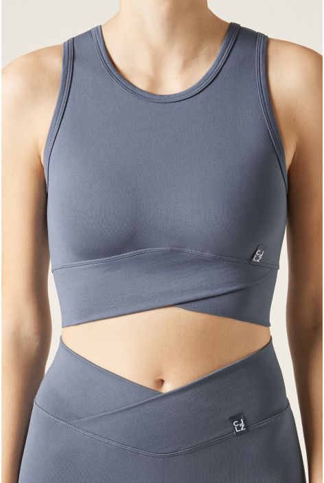 Brassière De Sport Sans Couture Bleu