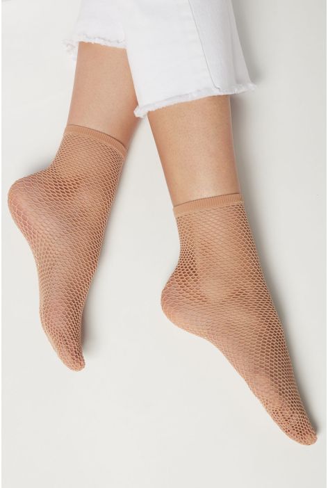 Chaussettes Courtes Résille Moyenne Naturel