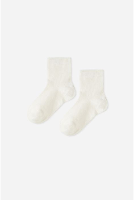 Chaussettes Courtes Avec Cachemire Pour Nouveau-né Blanc