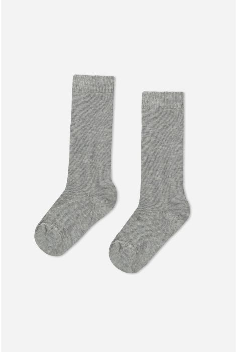 Chaussettes Bébé Longues Effet Toucher Doux Gris