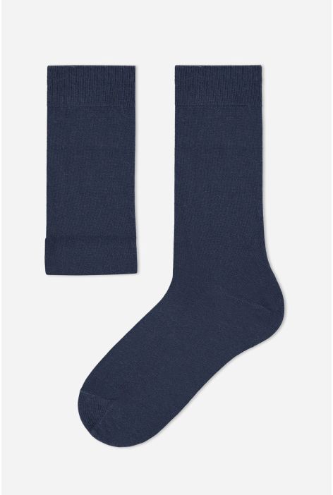 Chaussettes Courtes Avec Cachemire Pour Homme Bleu