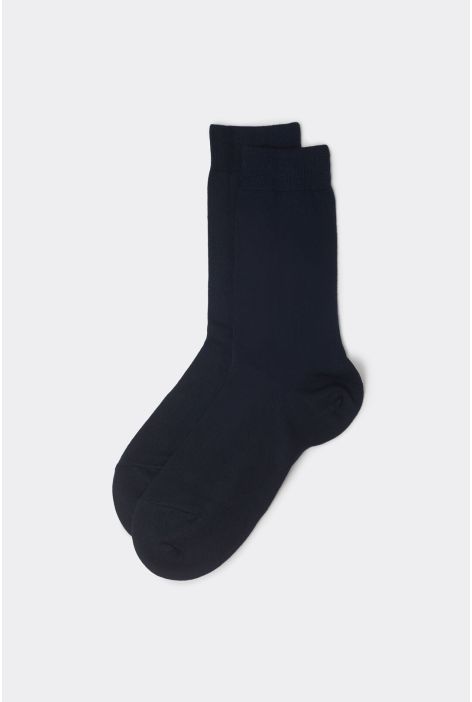 Chaussettes Courtes Avec Cachemire Pour Homme Bleu