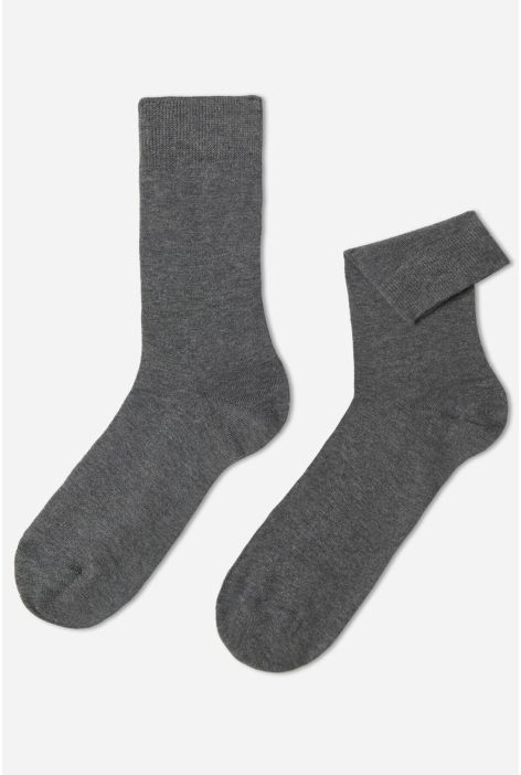 Chaussettes Courtes En Coton Thermique Pour Homme Gris