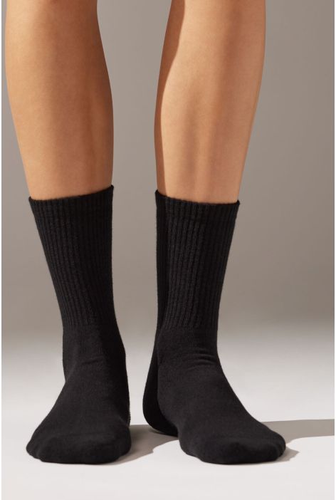 Chaussettes De Sport Courtes En Coton Unisexes Noir