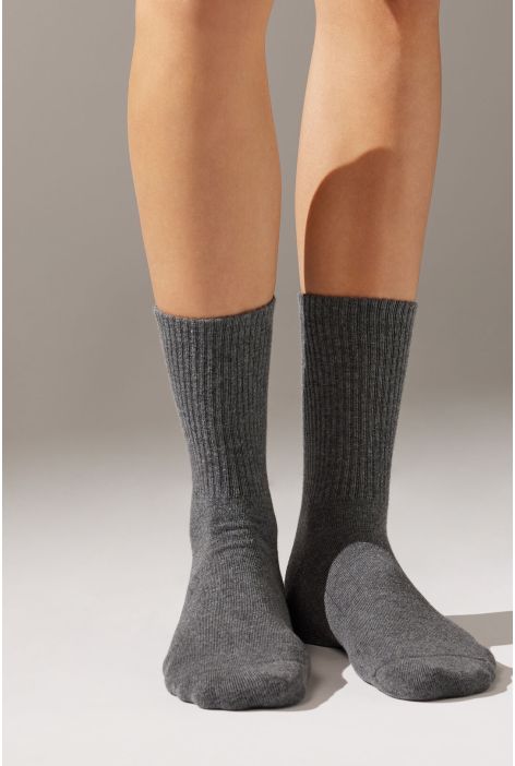 Chaussettes De Sport Courtes En Coton Unisexes Gris