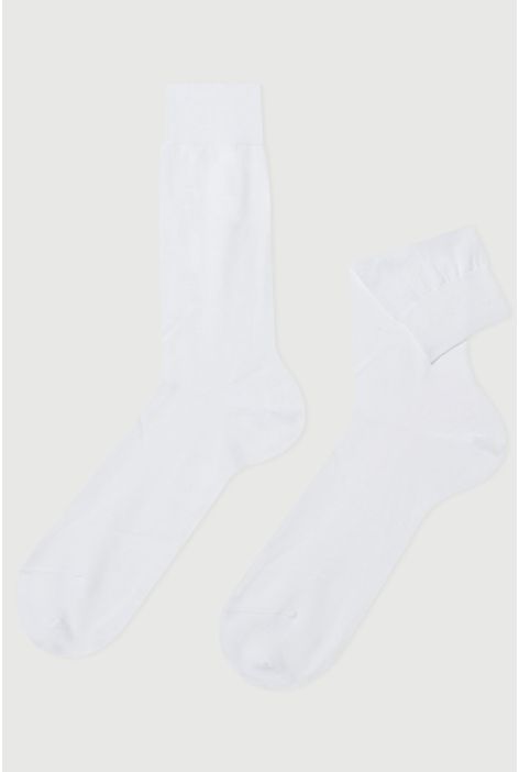 Chaussettes Courtes Avec Fil D’écosse Pour Homme Blanc