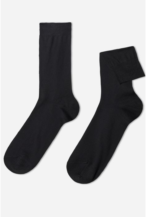 Chaussettes Courtes Avec Fil D’écosse Pour Homme Noir