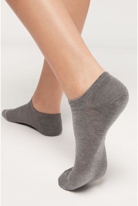 Chaussettes Invisibles Unisexes En Coton Gris