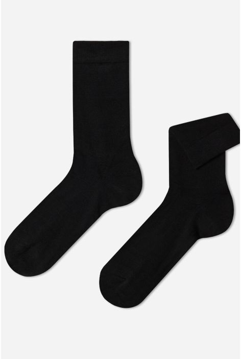 Chaussettes Courtes En Laine Et Coton Pour Homme Noir