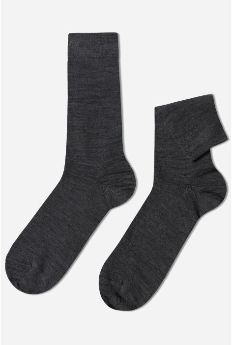 Chaussettes Courtes En Laine Et Coton Pour Homme Gris