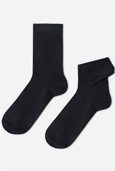 Chaussettes Courtes En Laine Et Coton Pour Homme Bleu