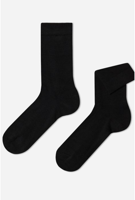 Chaussettes Courtes En Laine Et Coton Pour Homme Noir
