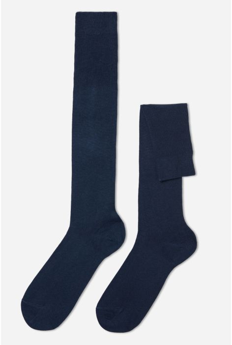 Chaussettes Longues Avec Cachemire Pour Homme Bleu