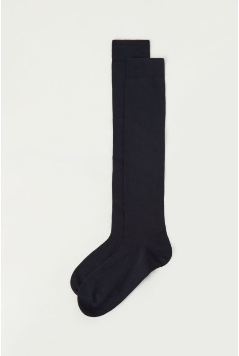 Chaussettes Longues En Coton Thermique Pour Homme Bleu