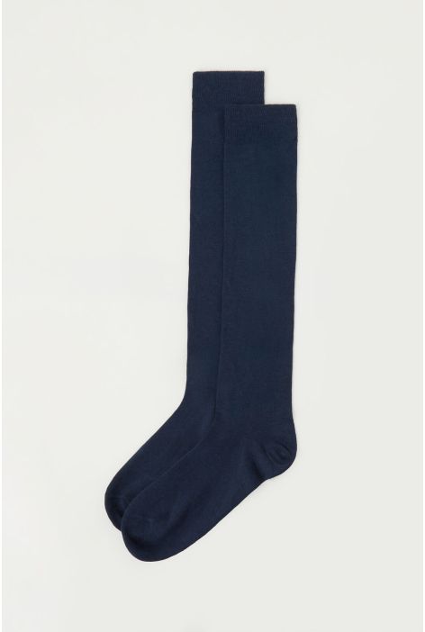 Chaussettes Longues En Coton Thermique Pour Homme Bleu