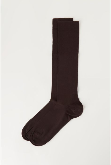 Chaussettes Longues En Coton Extensible Pour Homme Marron