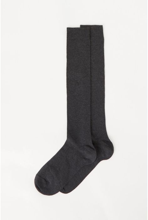 Chaussettes Longues En Coton Extensible Pour Homme Gris